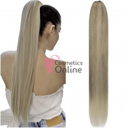 Extensie de par coada dreapta cu cleste 70 cm Blond Mediu Ash Mixt 203318TT88